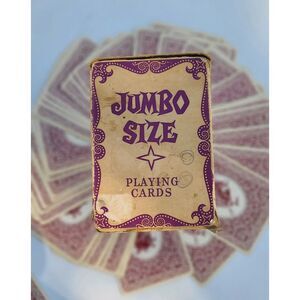 Vintage JUMBO Playing Cards (4x6) - United Sales Inc St. Louis - 52 Cards w Box